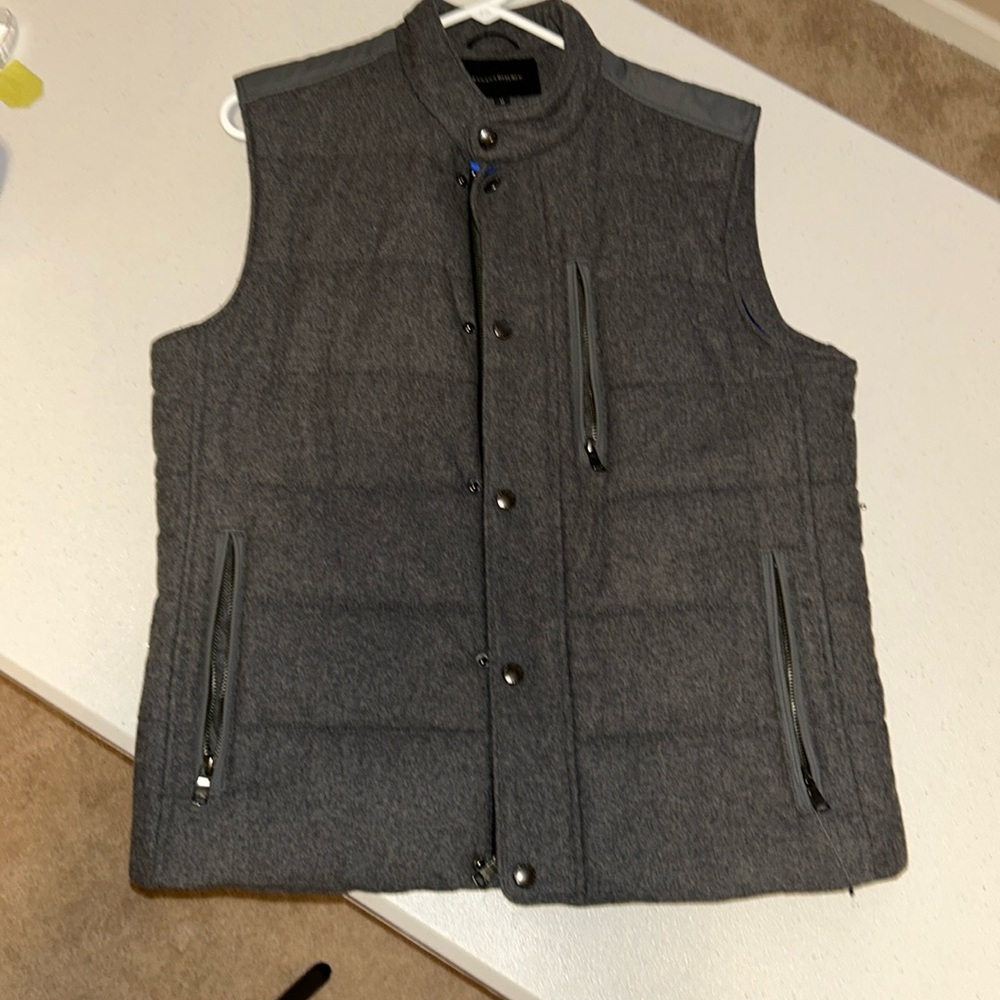 Banana Republic Gray and Blue Puffer Vest